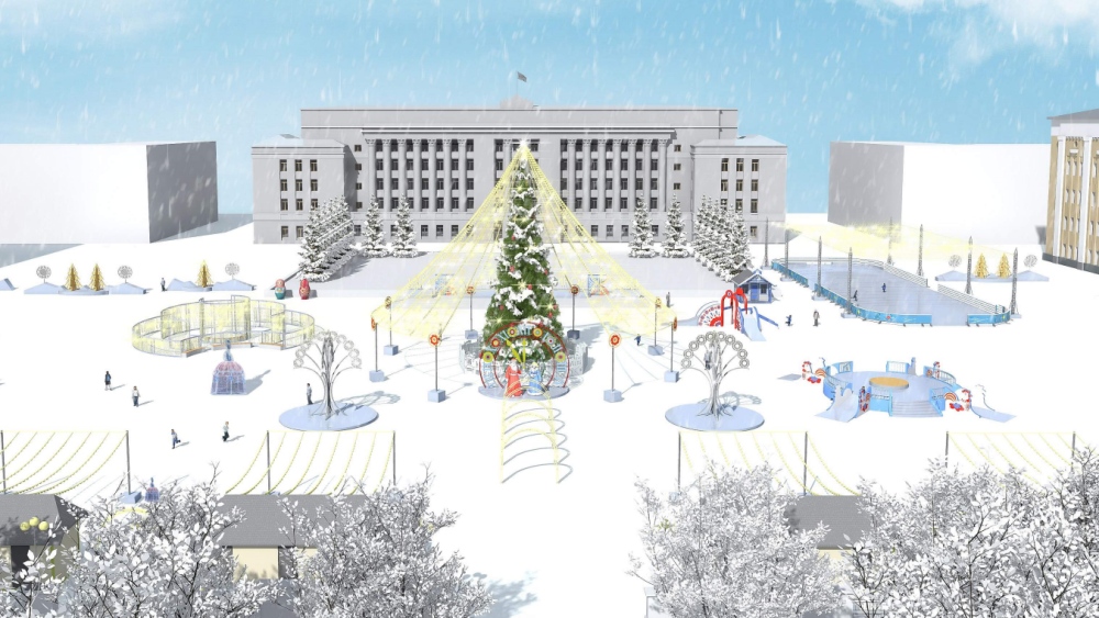 Новогоднее оформление Театральной площади будет в стиле «Ярмарки чудес»