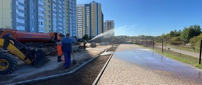 Завершается строительство дороги и тротуаров в Чистых прудах
