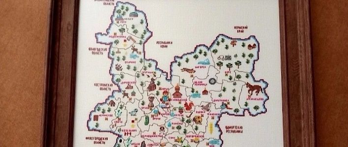Вятские мастерицы вышили карту достопримечательностей 