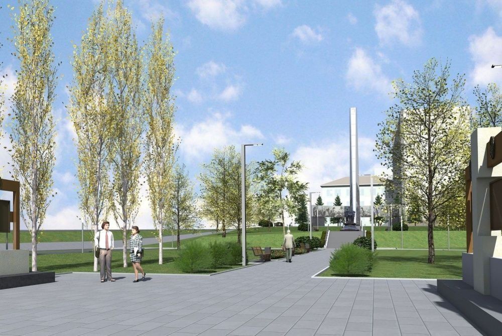 Установка стелы в честь присвоения Кирову почетного звания «Город трудовой доблести».