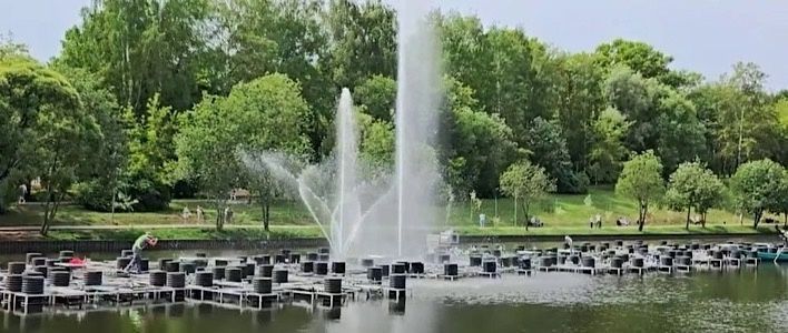 Завершается строительство нового фонтана в парке имени С.М. Кирова