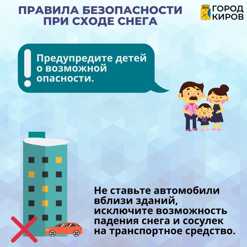 Правила безопасности при сходе снега.